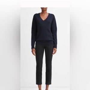 Vince lamb SUEDE split hem pants coastal (navy) blue, new ($1,200 retail)